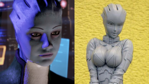 Bishoujo Version Of Mass Effects Blue Skinned Asari Liara Tsoni 